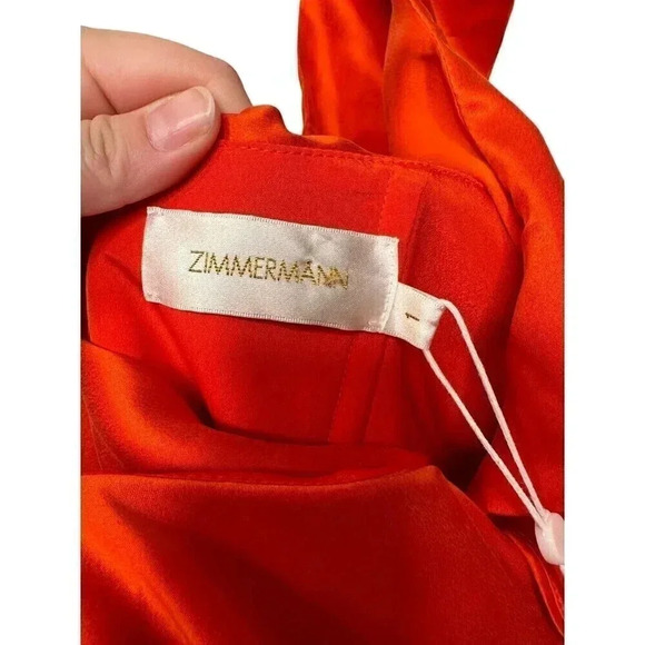 Zimmermann Jaffa Cold Shoulder Deep-V Ruffled Dress Silk US Size 6 NWT - Picture 10 of 13